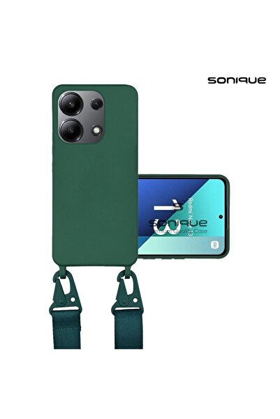 Sonique Θήκη Σιλικόνης με Strap CarryHang Xiaomi Redmi Note 13 4G Πράσινο Σκούρο