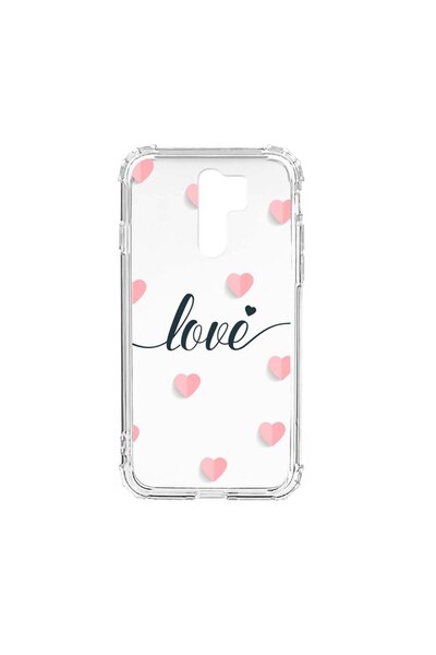 bestcase Husă Antișoc din Silicon Compatibilă cu Xiaomi Redmi 9, Inimi Zburăt...