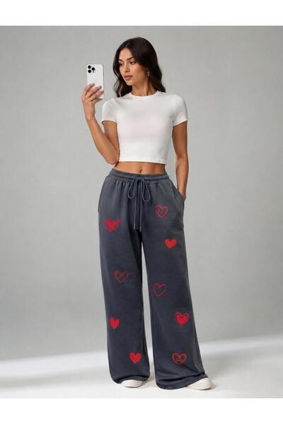 Le Vion Women's Wide Leg Sweatpants Loose Baggy Comfortable Casual Trousers