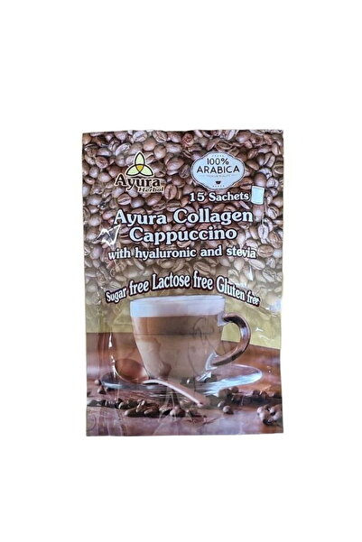 Ayura Cappuccino instant cu Collagen, Hyaluron si Stevie, 15 pliculete