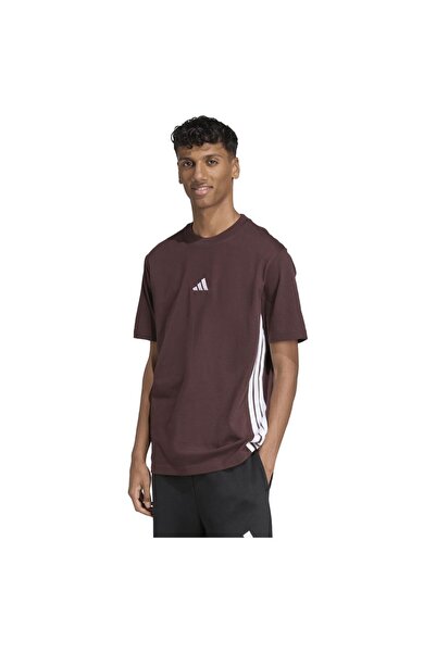adidas Tricou bărbătesc Essentials cu 3 dungi, din jerseu simplu, mărimea M