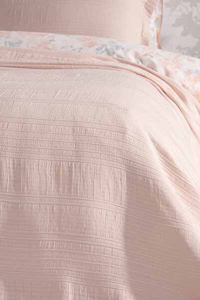 Puffy Cedra Single Bedspread Set - Salmon