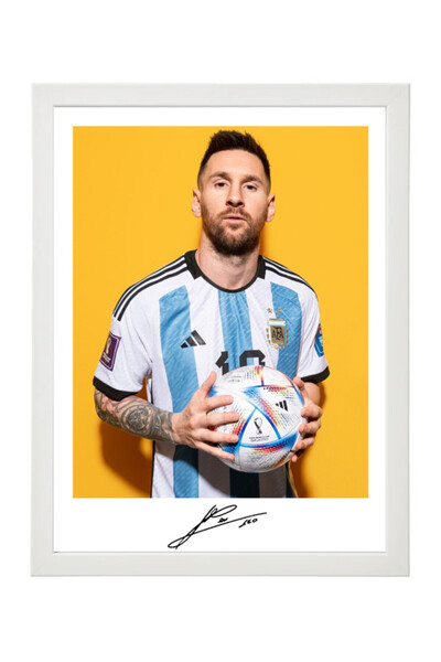 Boomah Accessories Lionel Messi Argentina FIFA World Cup Autographed Poster w...