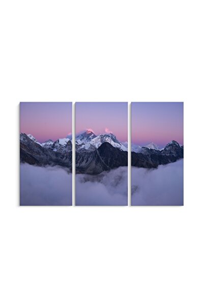 PRINTFINIT Canvas Painting Alps Mountains Sunset | 3 Pieces