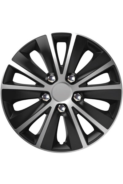Versaco Capac roatДѓ auto negru argintiu cu И™uruburi cromate rapide nc 16" inch