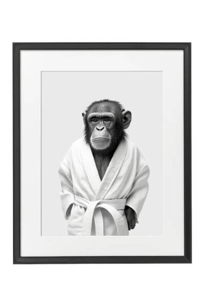 Boomah Accessories Chimpanzee in Bathrope , Bathroom Wall Art, Nursery Poster...