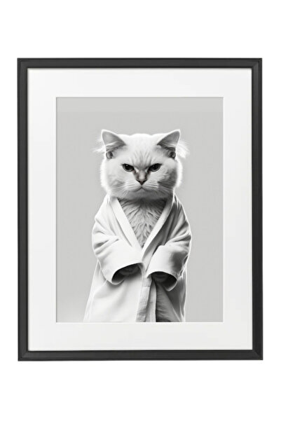 Boomah Accessories Cat in Bathrope , Bathroom Wall Art, Nursery Poster with F...