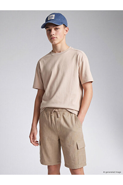 LC Waikiki Ozmarka New Season Elastic Waist Boys' Cargo Shorts