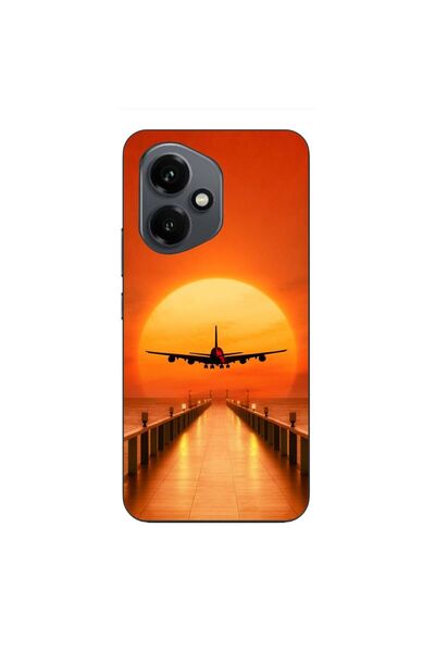 OEM Husa compatibila cu Honor 400 Silicon Gel Tpu Model Airplane Sunset