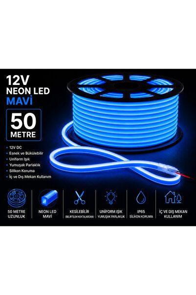 LEDEVİM 50 Metre 12 Volt Neon Led 6x12mm Dış Cephe Led