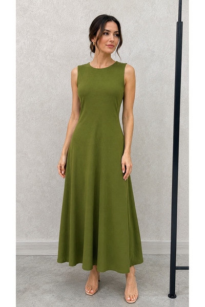 FLOWERİNG Women's Green Aerobin Maxi Dress