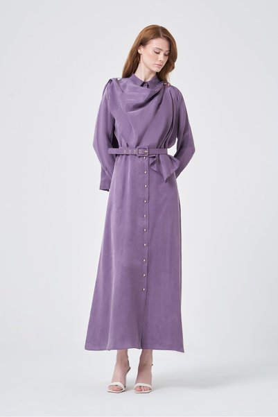 FTZ WOMEN Women's Silk Kupra Dress Plum 31356
