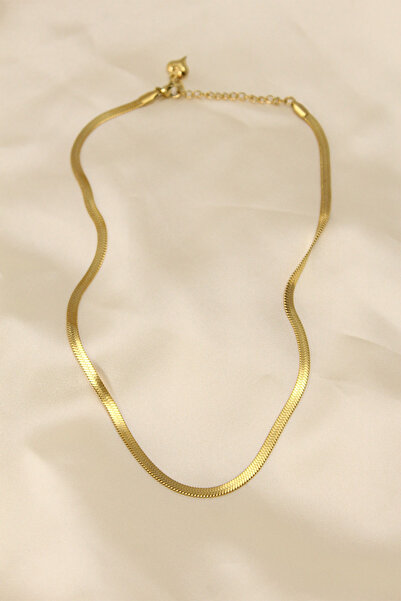 ETC 316L Steel Gold Color 45 cm Italian Chain Model Women's Necklace 5886 - M...
