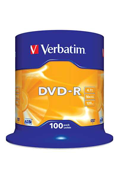 Verbatim DVD-R [ 4.7GB, 16x, spindle, matte silver, 100 pieces ]