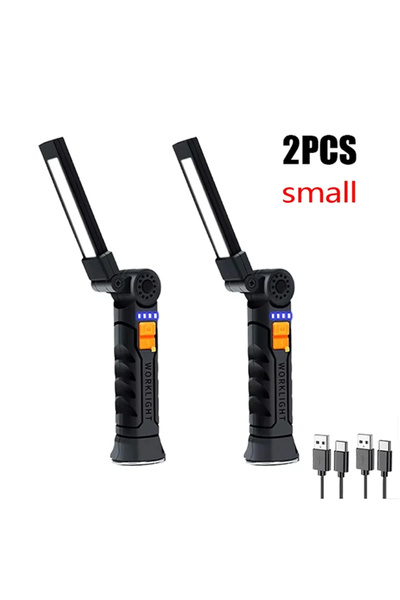choice2 Small 2PC Portable COB LED Flashlight Rechargeable Work Light with Ma...