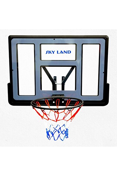 SKY LAND سلك كرة سلة سكايلاند EM-1879 مثبت على الحائط مع لوحة خلفية مقاس 1.1 ...