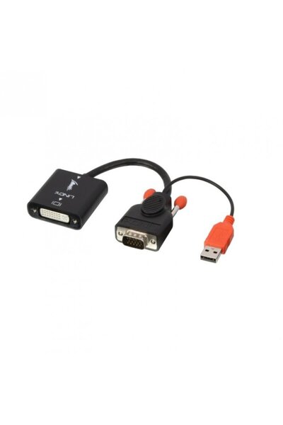 LİNDY Convertor VGA la DVI-D Dual Link T-M alimentare USB,