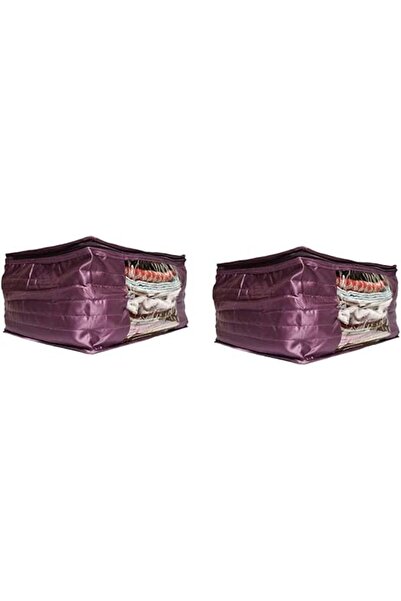 Generic Saree Cover with Front Window, Satin Storage Organizer, Pack of 2, 10...