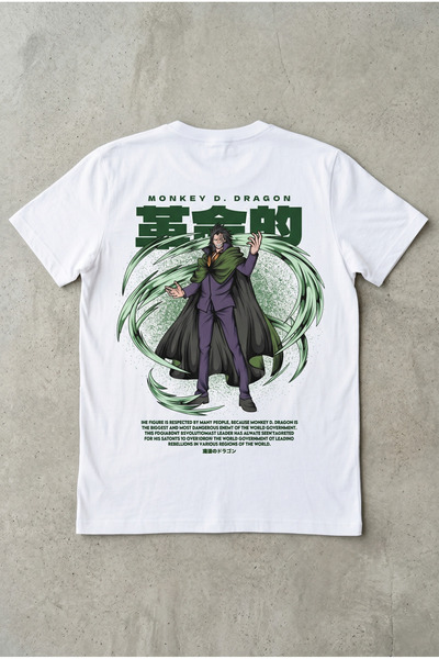 Silkensoul One Piece Monkey D. Dragon Design Standard Fit Anime Unisex T-Shirt