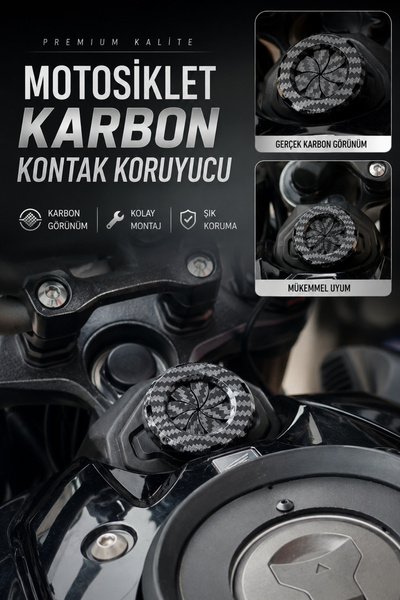 Motobros MOTOSİKLET KARBON KONTAK KORUYUCU AKSESUAR DEKORATİF DÖNEN KAPAK