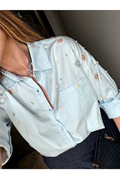 Dila Sayan Boutique İnci İşlemeli Brode Gömlek