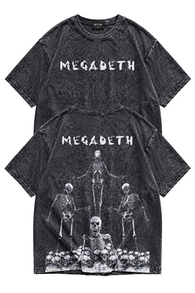 Fuddy Moda Unisex majica sa printom na leđima Megadeth Skeletons, periva maji...
