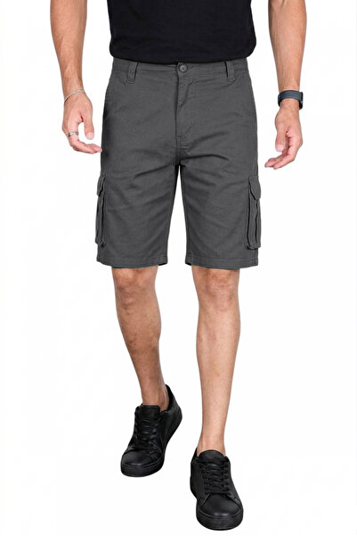 DeepSEA Men's Smoked Lycra Gabardine Modern Fit Cargo Capri Shorts–Multi-Pock...