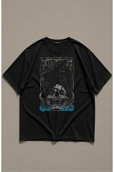 Fuddy Moda Μπλουζάκι Unisex Oversize με στάμπα Mastodon, με λαιμόκοψη Crew Ne...
