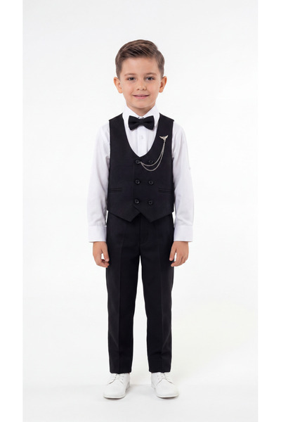 Mışıl Kids Set pentru băieți cu vestă, papion și lanț