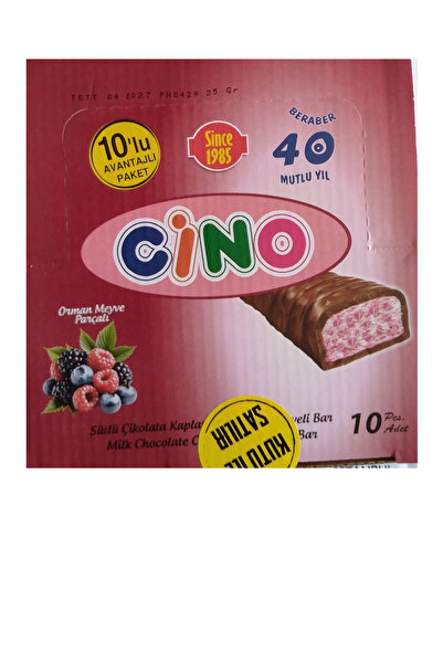 Cino Sütlü Çikolata Kaplamalı Orman Meyveli Bar / 25 gram x 10 Adet