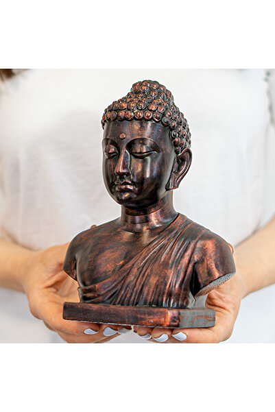 ZupZup Bust Buddha, Statueta Decorativa Zen, Rasina, Pictata Manual, Finisaj ...