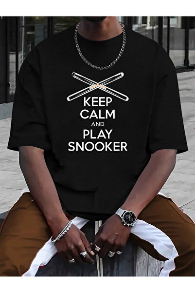 yiou trendy clothing تي شيرت رجالي بطبعة "Stay Calm, Keep Playing Snow"