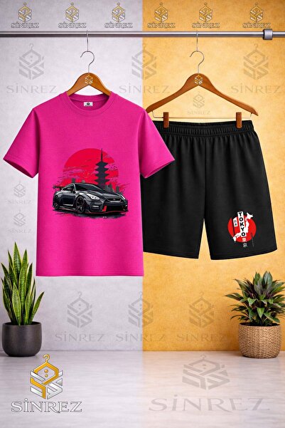 SİNREZ Tricou imprimat cu decolteu rotund CAR SYH TOKYA DAIRE ONUNDE - Set pa...