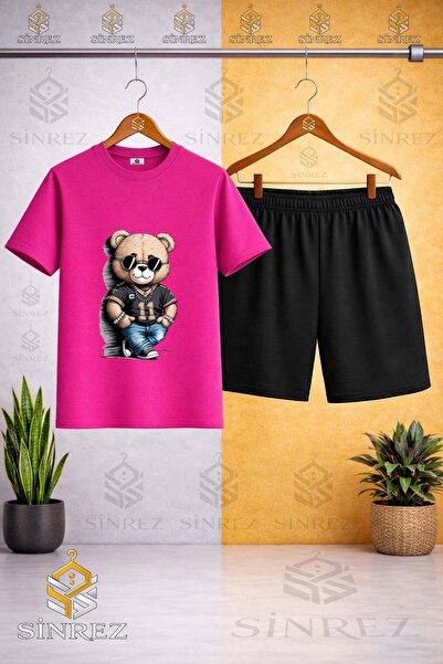 SİNREZ Tricou imprimat cu decolteu rotund AYICIK TARZ 11 NO - Set pantaloni s...