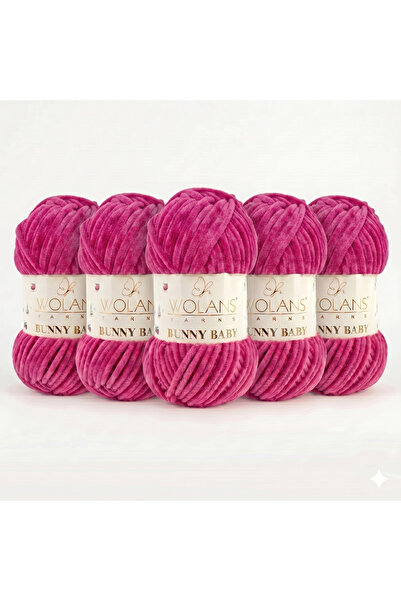 WOLANS Bunny Baby 22 Pink Velvet Knitting Yarn Chenille Yarn Shawl, Blanket, ...