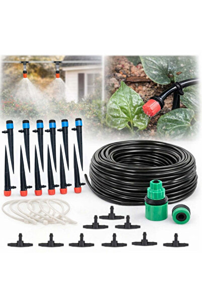 CASA JOY Kit de irigare prin picurare pentru grădină de 10 cm, cu furtun, duz...