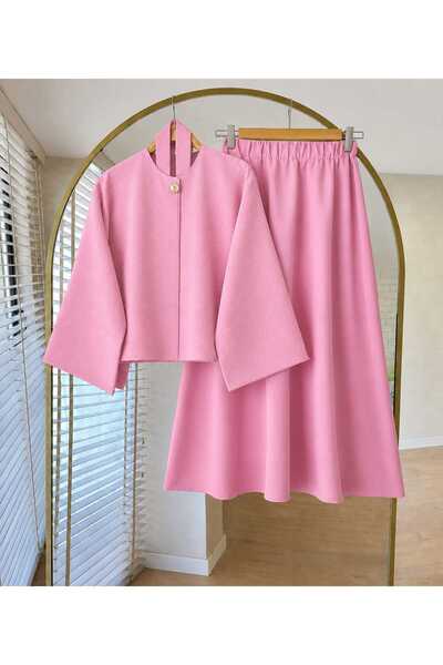 MODA VEDAT Women's Blouse with Stone Detail Skirt Set -0500