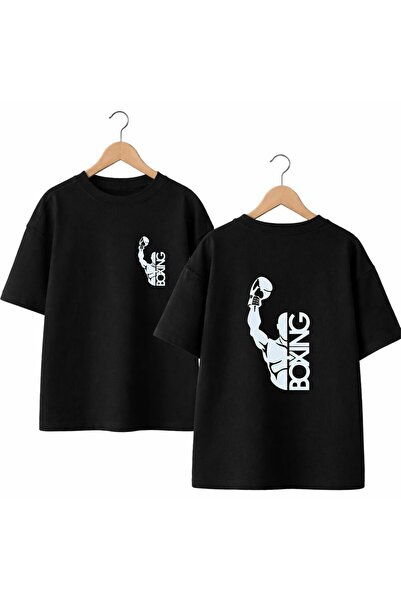playwear تي شيرت مطبوع على الظهر والصدر من القطن بنسبة 100%، مقاس كبير، فضفاض...