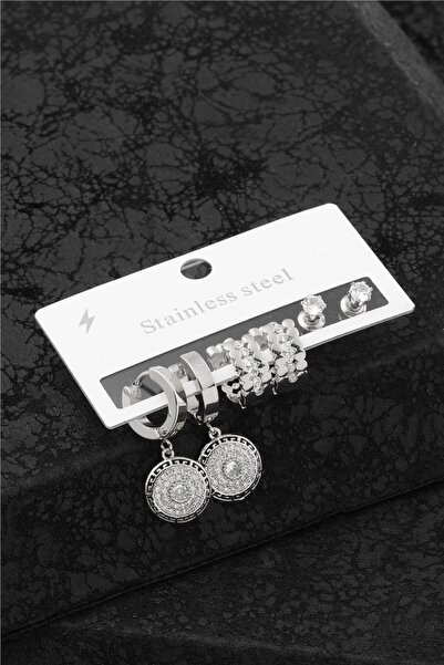 ÖZÇTAKI 316 L Stainless Steel - Anti-Allergic - Non-Tarnish - Zircon Stone - ...