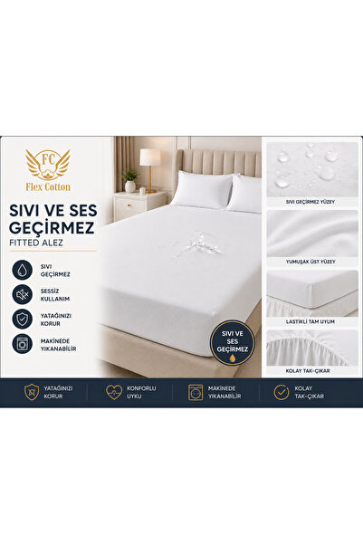 Flex Cotton Sıvı Geçirmez Yatak Koruyucu Alez Sessiz Pamuklu Lastikli Fitted