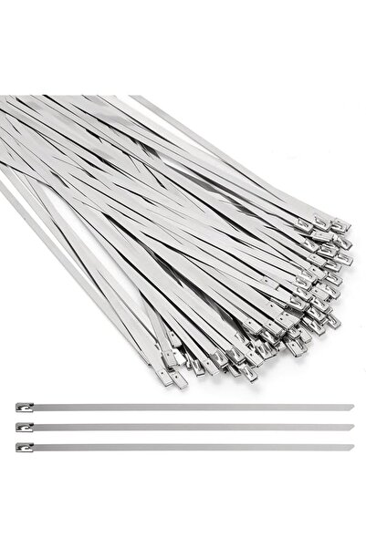 The Bros 100Pcs 400mm/15.7 inch 304 Stainless Steel Zip Ties Assortment Kit, ...