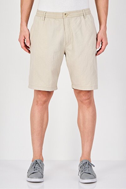 CELIO Men Textured Chino Shorts, Beige