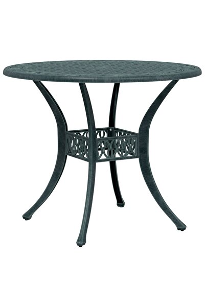 vidaxl Garden table, green, Ø90x75 cm, cast aluminum