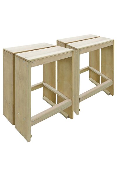 vidaxl Scaune de bar de exterior, 2 buc., lemn de pin tratat