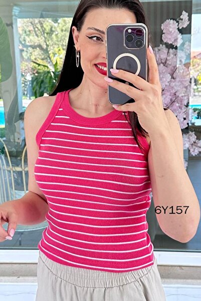 İnce Topuk Zero Sleeve Ribbed Camisole Undershirt 6Y157