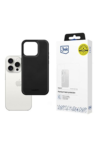 3MK Hardy Husă MagCase din Piele Mătăsoasă pentru iPhone 15 Pro Max Negru