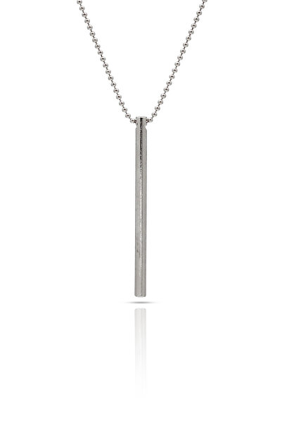 kolbi Minimalist Bar Necklace Thin Vertical Bar Necklace - Silver Color with ...