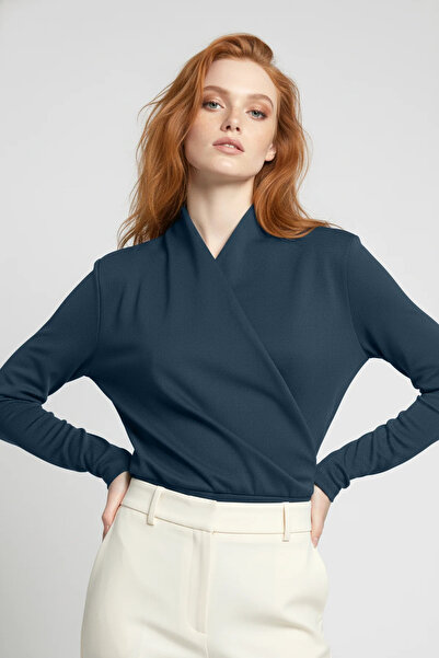 No Matter What Double-Breasted Collar Long Sleeve Bodysuit