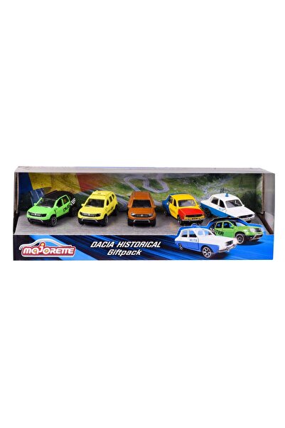 Majorette Set of 5 metal cars Dacia 1300 and Dacia Duster, Majorette, 7 cm