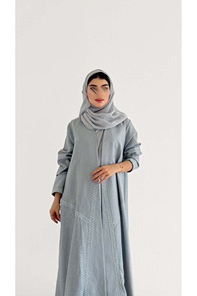 AYA Mw2125 Stylish Linen Abaya with a Modern Henna Cut